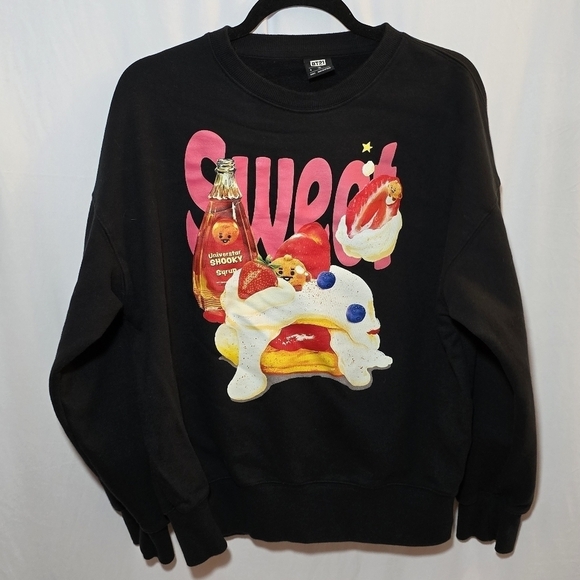 BT21 BTS Official Merch Sweet Butter Black Sweatshirt Shooky Pancake Strawberry - Picture 1 of 7